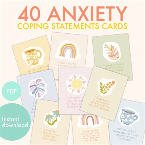 Printable Anxiety Coping Skills Cards Mental Health Etsy Schweiz