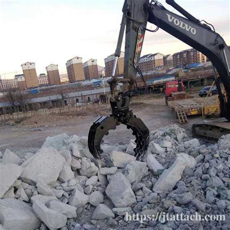 rockstone grab  excavator   tonhydraulic  rotating jiangtu attachments