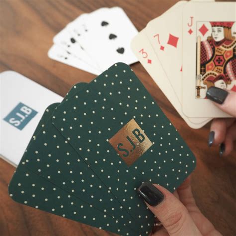 Personalised Foiled Initials Playing Cards By Proper Goose