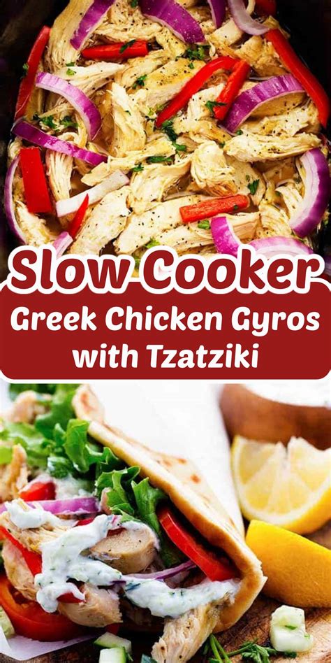 Slow Cooker Greek Chicken Gyros With Tzatziki Recipe Cucinadeyung
