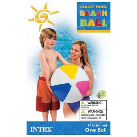Intex Classic Inflatable Glossy Panel Colorful Beach Ball 59030ep