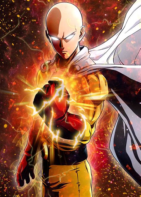One Punch Man Saitama Metal Poster One Punch Man Anime One Punch
