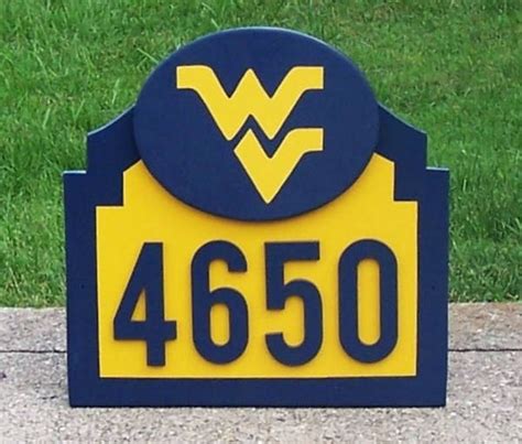 West Virginia Mountaineers Address Sign Custom Made For Home Etsy