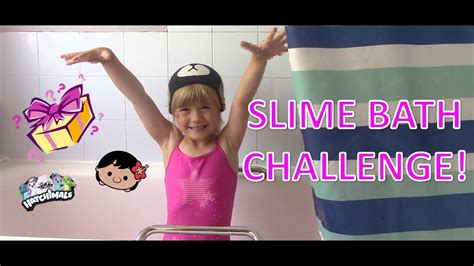 Slime Bath Challenge Hatchimals Tsum Tsums Special Youtube