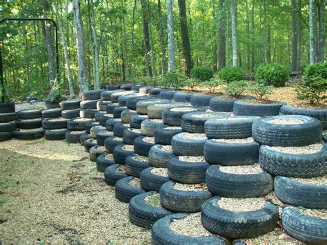 Pin by Ellen Vaught on Landscape | Retaining wall, Tire garden, Tyres recycle