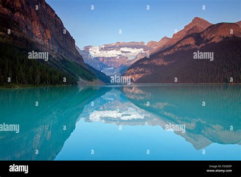 Glacial Lake Louise With Victoria Glacier And Mountains Reflected In