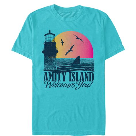 Jaws Mens Jaws Amity Island Tourist Welcome T Shirt