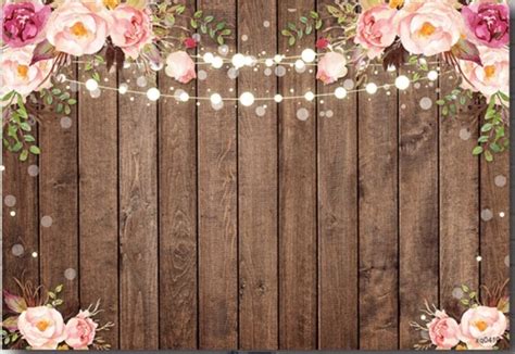 Wedding Engagement Bridal Shower Wood Pink Flower Personalised Banner