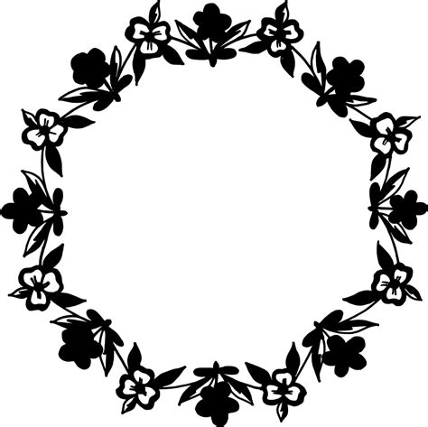 Fajarv Round Flower Png Black And White