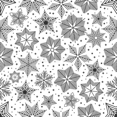 Simple Christmas Seamless Pattern Snowflakes With Different Ornaments