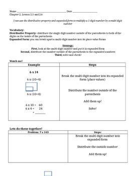 Looking for free printable kindergarten math worksheets or preschool math worksheets? Go Math Grade 4 Chapter 2 Modified Lesson Worksheets by Adriana Cella