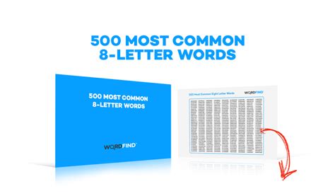500 Most Common 8 Letter Words List