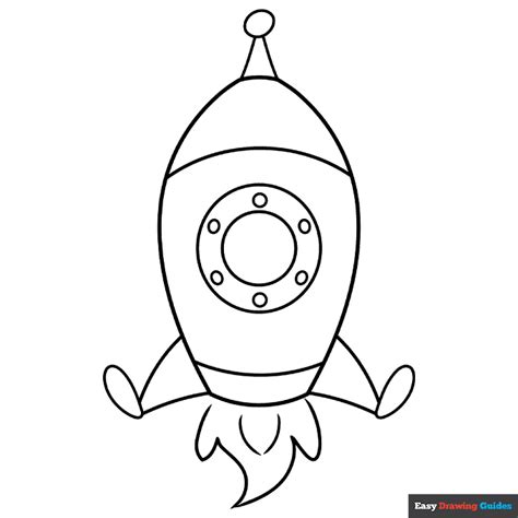 Easy Cartoon Space Rocket Coloring Page Easy Drawing Guides