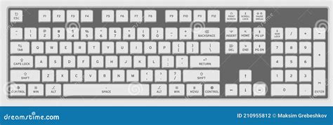 Realistic 3d Computer Keyboard Laptop Vector For Your Design Stock