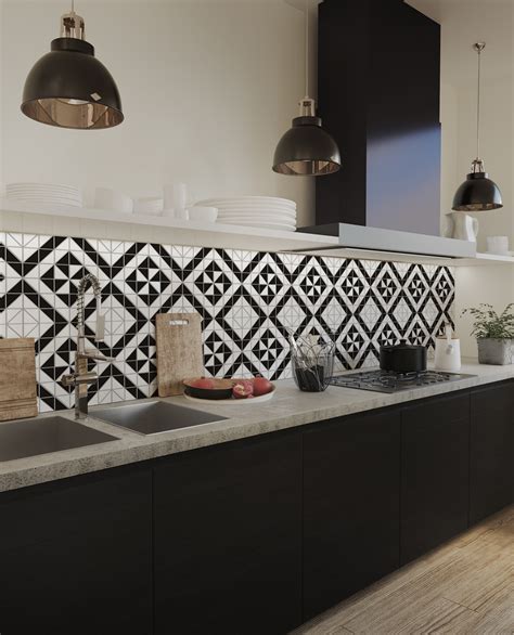 Buy 2 Matte Black White Triangle Tile Porcelain Backsplash Tile For