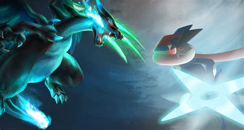 Wallpaper Battle Mega Charizard X Pokemon Xy Greninja Resolution