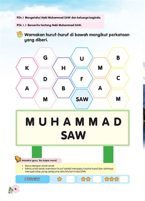 Mewarna Lembaran Kerja Sirah Nabi Prasekolah Sirah Online Activity