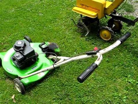 With this style of garden tiller, two or more tines are mounted in front of both the engine and the wheels. Some of my lawn & garden equipment - YouTube