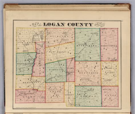 Map Of Logan County Ohio 1874 Compiled And Drawn By A Forsey Brion