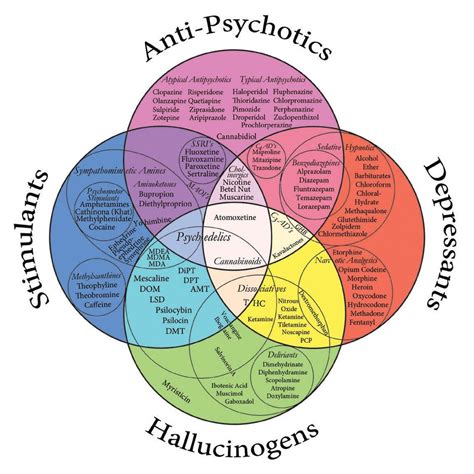 Venn Diagram Of Psychoactive Drugs And Their Biological Effects