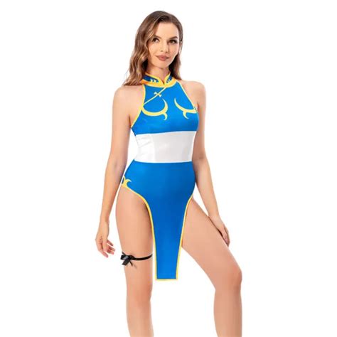 Street Fighter Sf Chun Li Swimsuit Outfits Women Sexy Bikini Swimwear Bodysuit Picclick