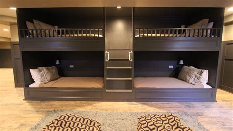 Custom Bunk Beds In A Basement Bunk Room Designed By