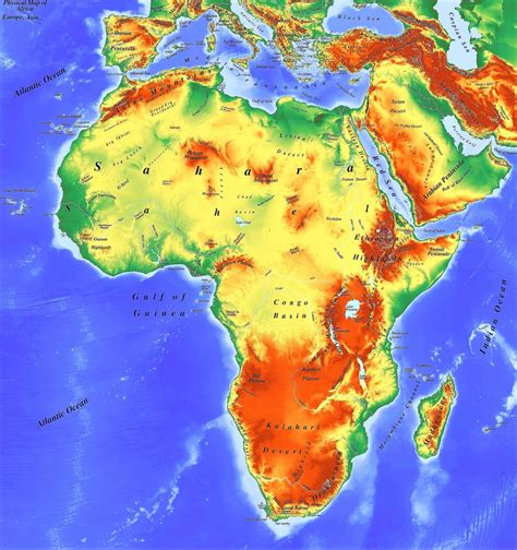 Localizaciones De Mapa Fisico De Africa