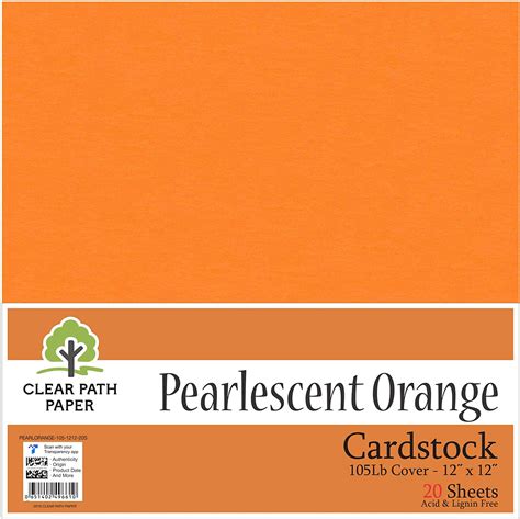 Pearl Shimmer Metallic Orange Cardstock 12 X 12 Inch