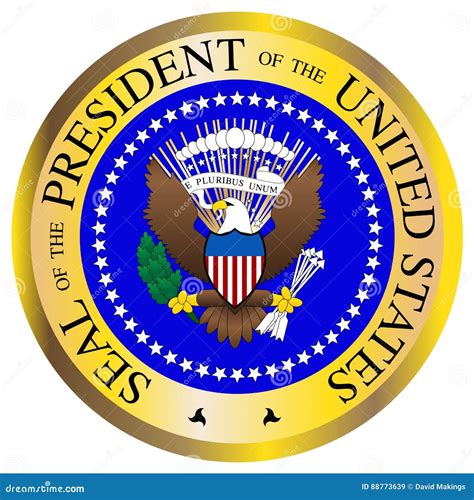 Us Presidential Seal Color Vector Illustration