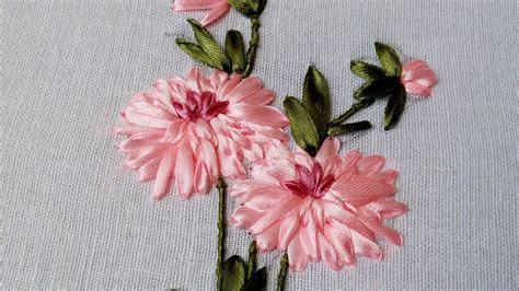 Embroidery Flower By Hand Beautiful Ribbon Work Handiworks 49