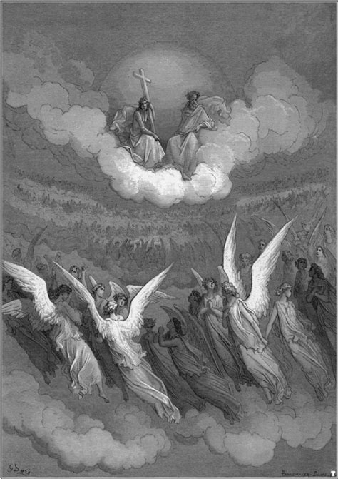 Dore Gustave The Heavenly Hosts Illustration From Paradise Lost By John
