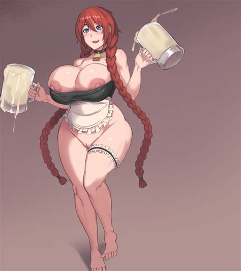 Rule Girls Areola Slip Barefoot Barmaid Beer Mug Big Breasts