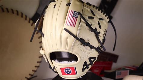 44 Pro Custom Baseball Glove Signature Series Blonde Black Flag Wrist