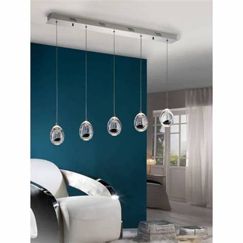 Las lámparas de techo son necesarias prácticamente en cualquier estancia: Lámpara colgante Rocio lineal 5L LED cromo - Schuller