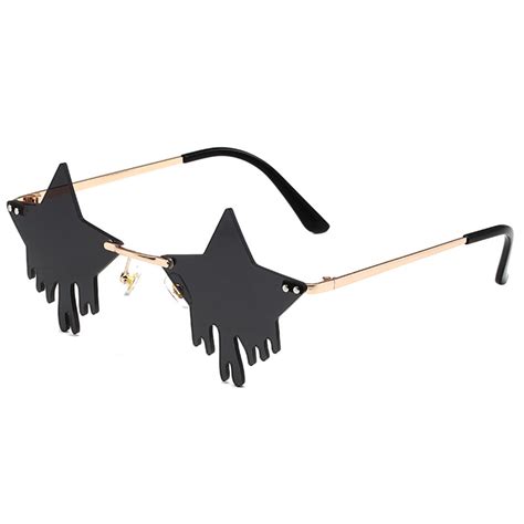 star rimless sunglasses women men unique pentagram party glasses prom streetwear fun sunglasses