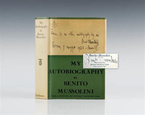 My Autobiography Benito Mussolini First Edition Signed