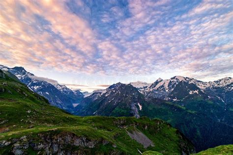 Scenic View Of Beautiful Landscape In Swiss Alps Stock Photo Image