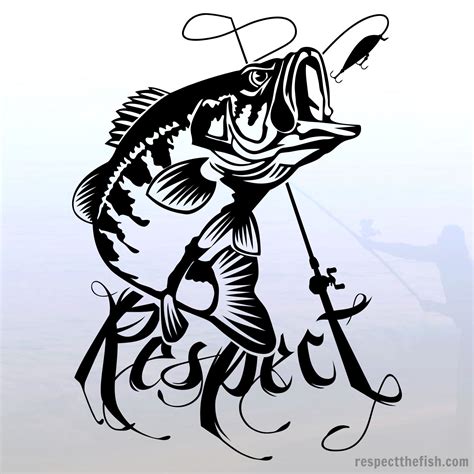 Largemouth Bass “respect” Window Sticker In Black Fishing Decals