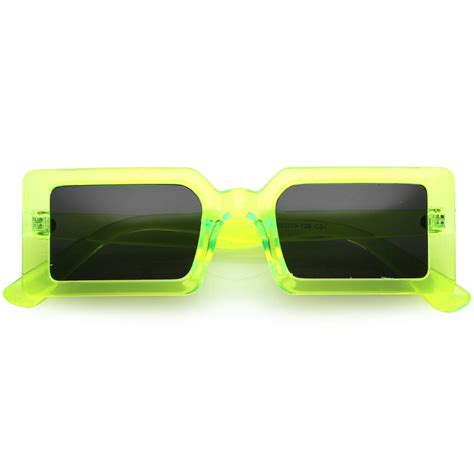 retro 90s rectangular neutral colored square sunglasses d177 zerouv