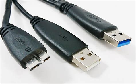 USB 3 0 Dual Power Y Shape 2 X Type A To Micro B SuperSpeed Cable For