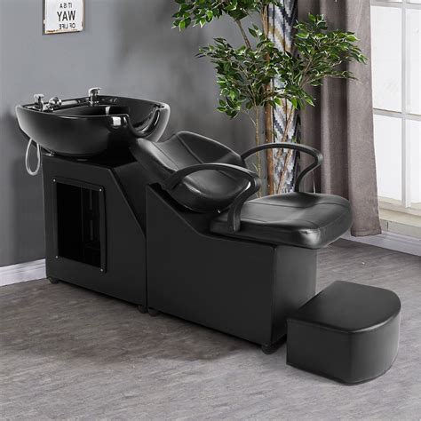 Barber Backwash Unit Chair Ceramic Shampoo Bowl Sink Beauty Salon Spa W