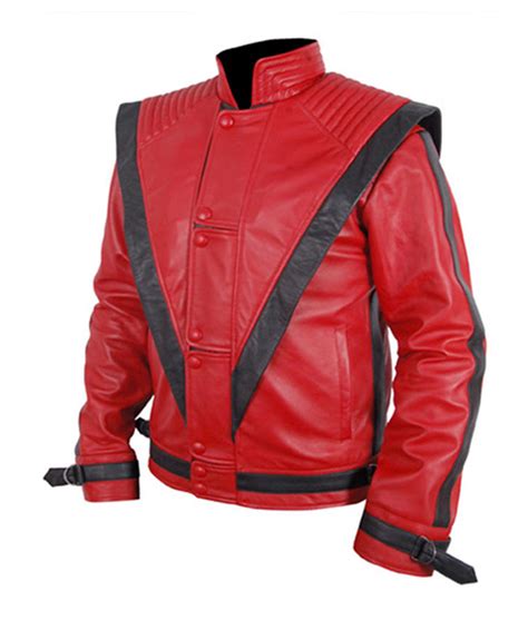 Michael Jackson Red Thriller Leather Jacket Right Jackets