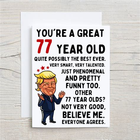 Funny 77th Birthday Card Youre A Great 77 Year Old Funny 77th