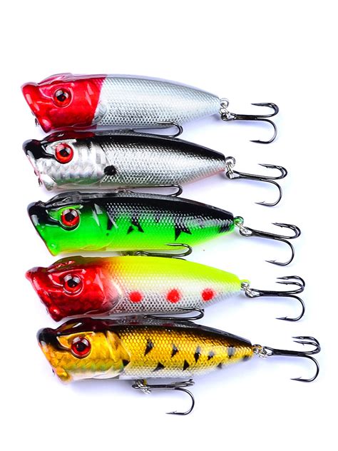 10pcs Topwater Popper Fishing Baits And Lures Freshwater Bass Bait
