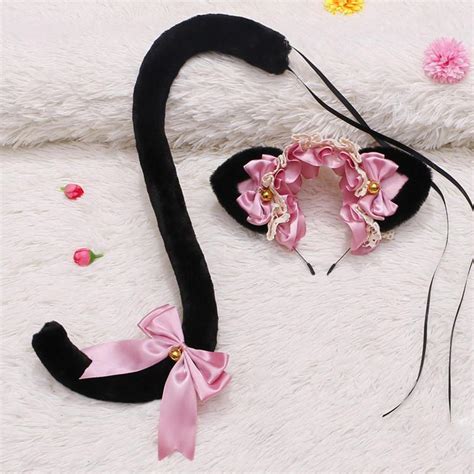 Cat Ears Headband And Long Tail Set Costume Cosplay Accessory Teen