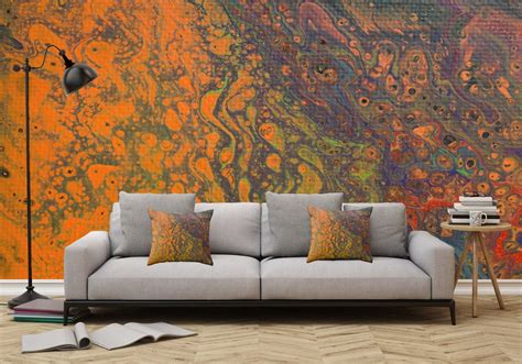 Removable Wall Mural - Wallpaper Abstract Artwork - Fluid Art Pour 16 ...
