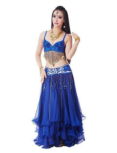 3 Pieces Plus Size Dancewear Belly Dancing Performance Costumes P2016 Dark Blue 5200