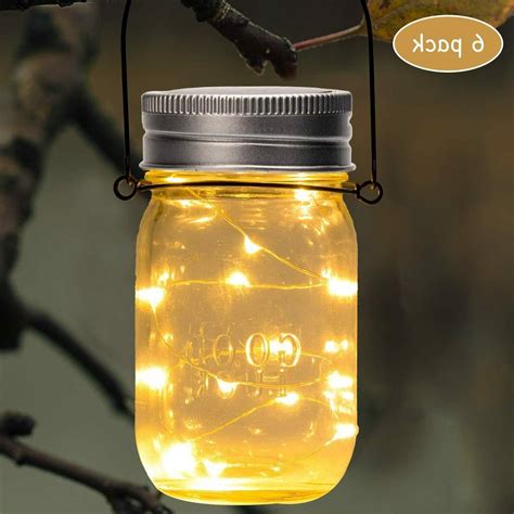 Hanging Solar Mason Jar Lid Lights 6 Pack