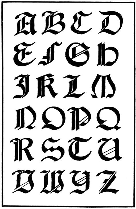 Old School Calligraphy Alphabet Lettering Lettering Alphabet