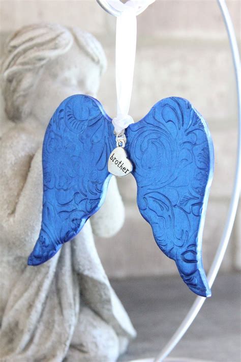 Blue Angel Wing Memorial Ornament Sympathy T For Loss Of Etsy
